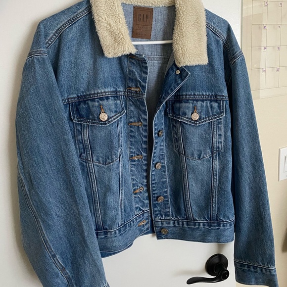 L Gap Jean Oversized Jean Jacket - Picture 1 of 3